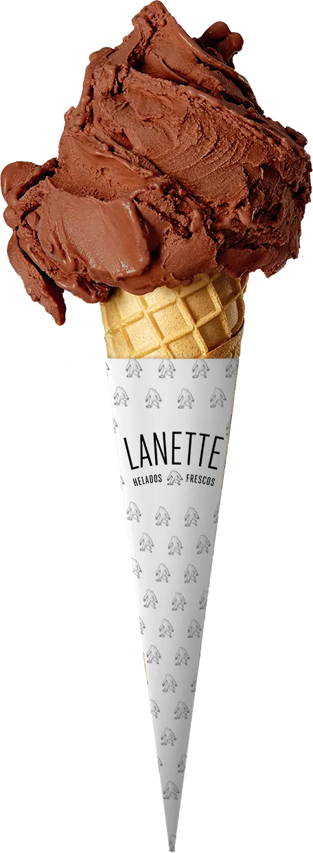 Cono de helado de chocolate belga artesanal de Lanette